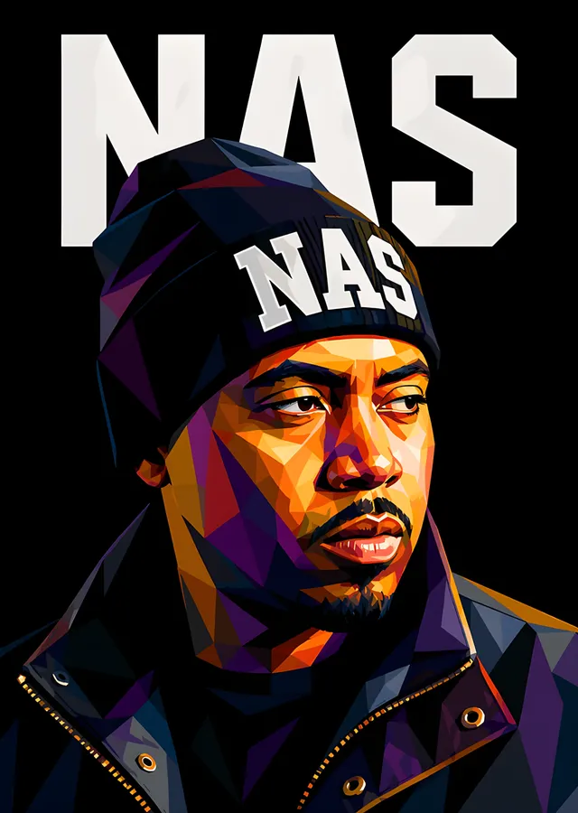 Nas - Geometrik Renk Portresi metal tablo