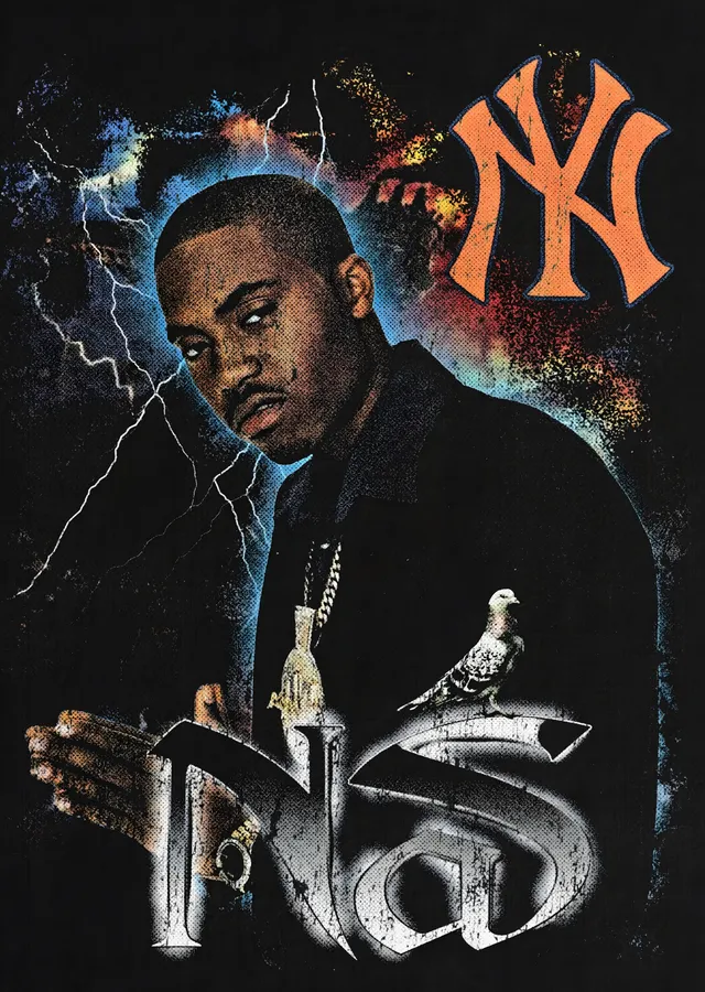 Nas - New York Afişi metal tablo