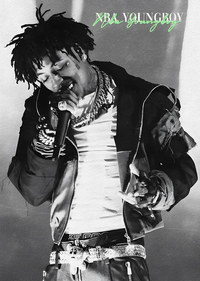 NBA YoungBoy - Mikrofon Başında metal tablo