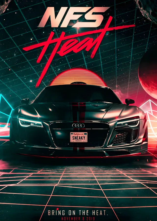 Need for Speed Heat - Neon Pist metal tablo