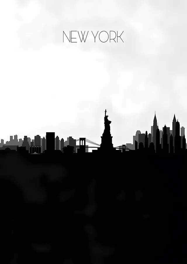 New York Silueti II metal tablo