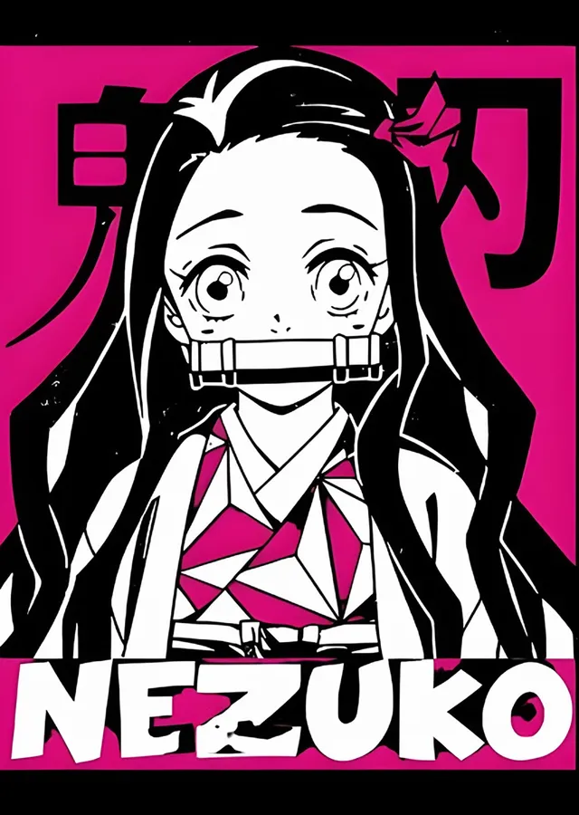Nezuko Pembe Pop Art metal tablo