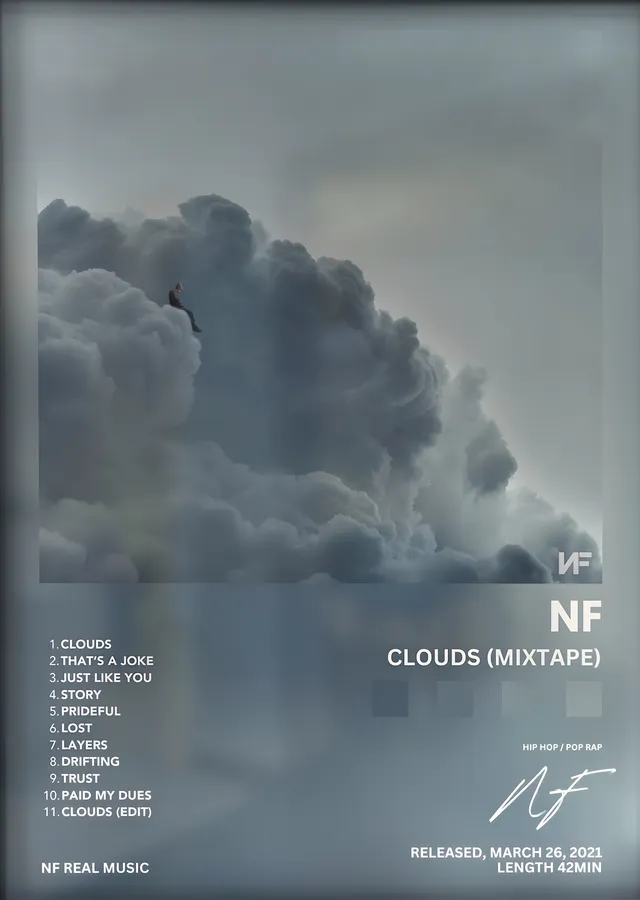 NF: Clouds metal tablo