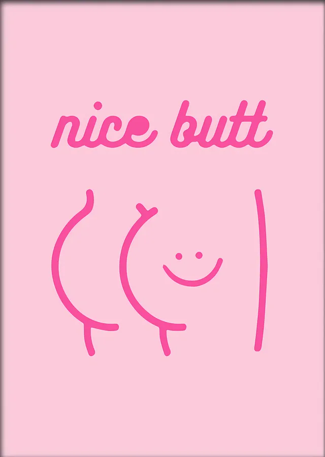 Nice Butt Çizgi Espri metal tablo
