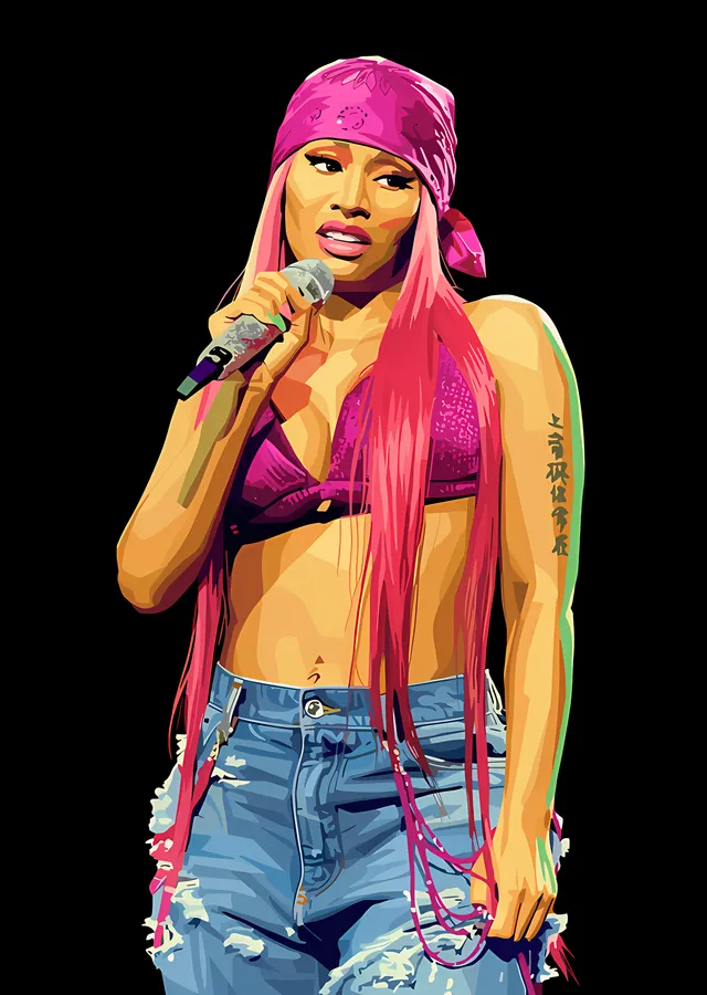 Nicki Minaj: Pembe Bandana metal tablo