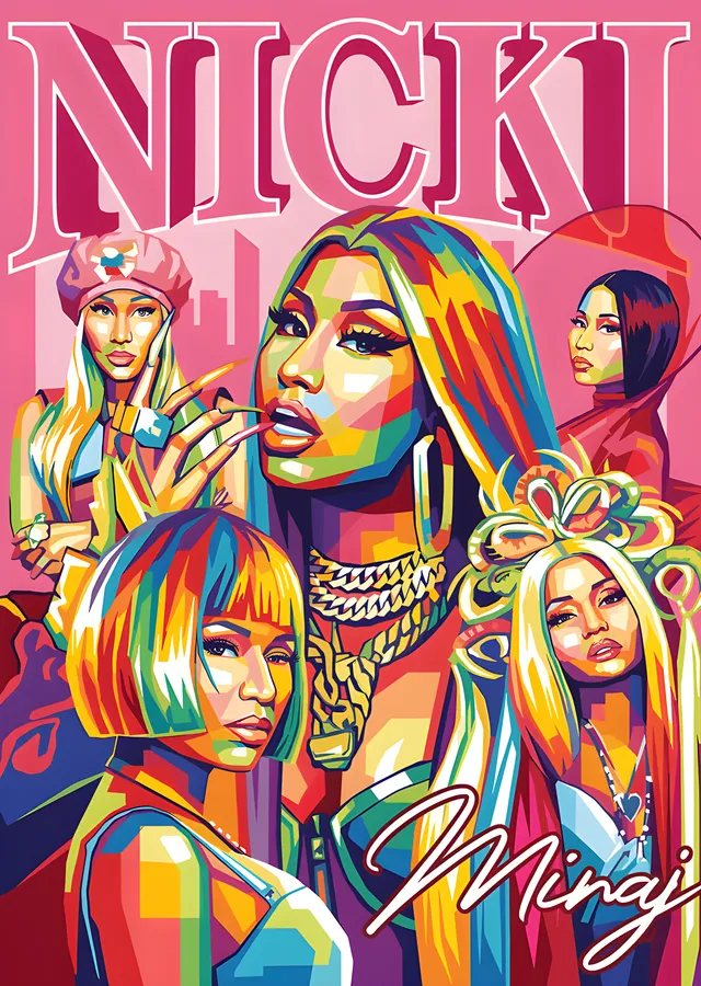 Nicki Minaj: Peruk Koleksiyonu Kolajı metal tablo