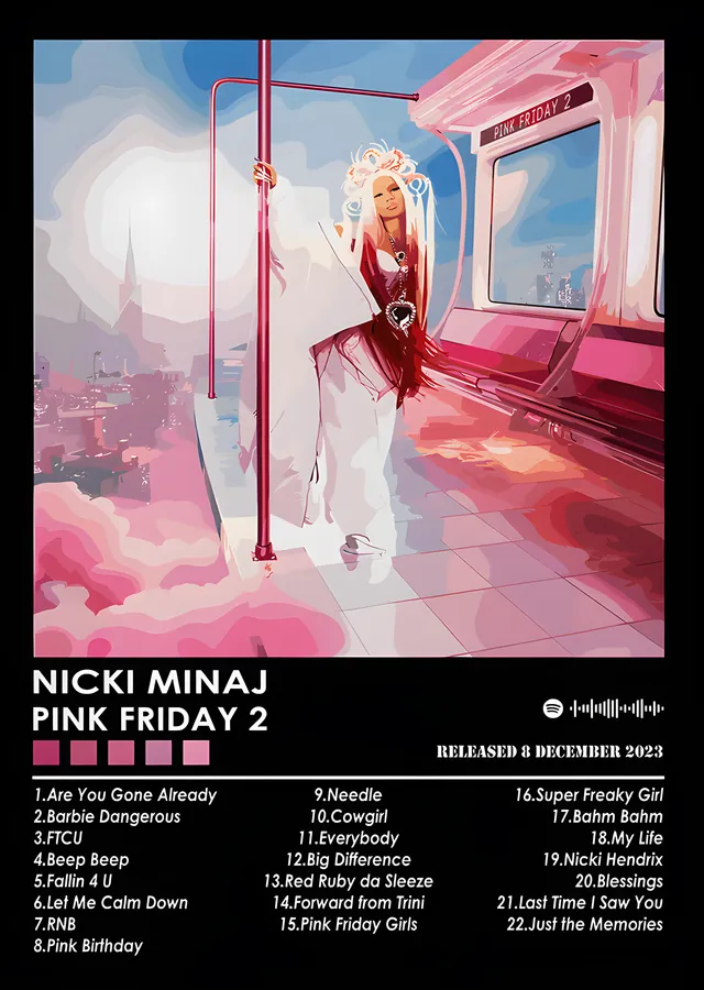 Nicki Minaj: Pink Friday 2 Şarkı Listesi metal tablo