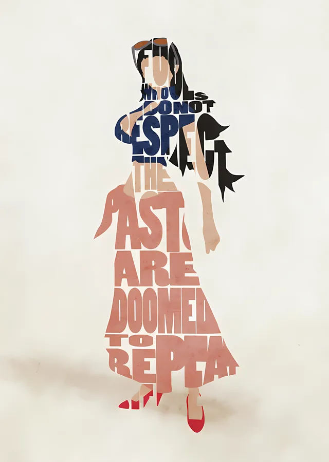Nico Robin - Tipografi metal tablo