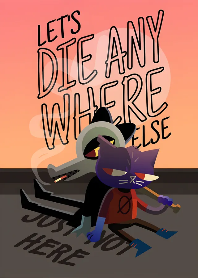 Night in the Woods: Somon Zeminde Timsah ve Kedi metal tablo