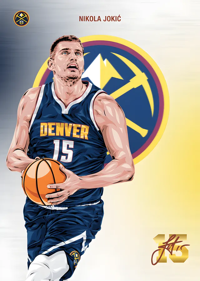 Nikola Jokić - Nuggets Çizimi metal tablo