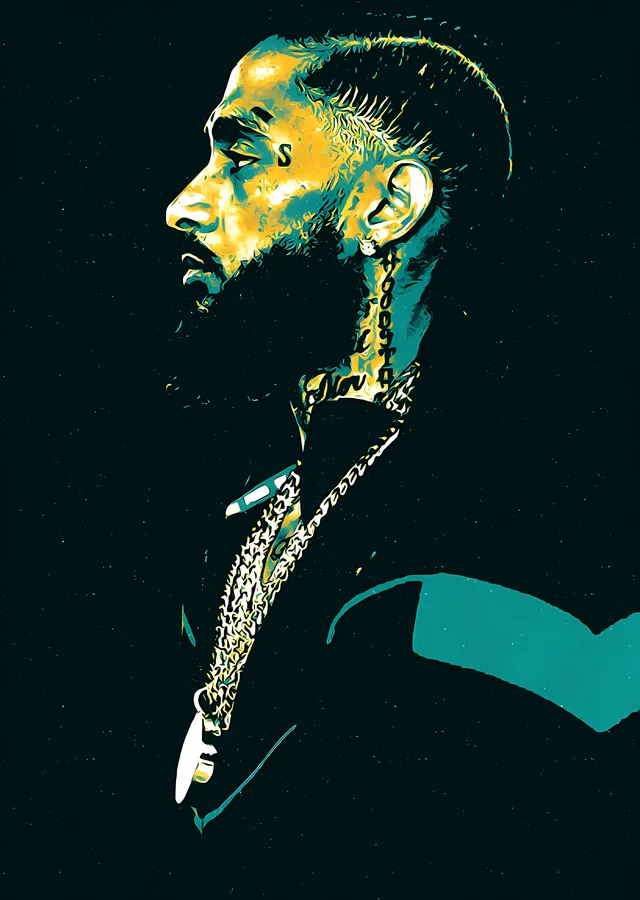 Nipsey Hussle: Neon Profil metal tablo