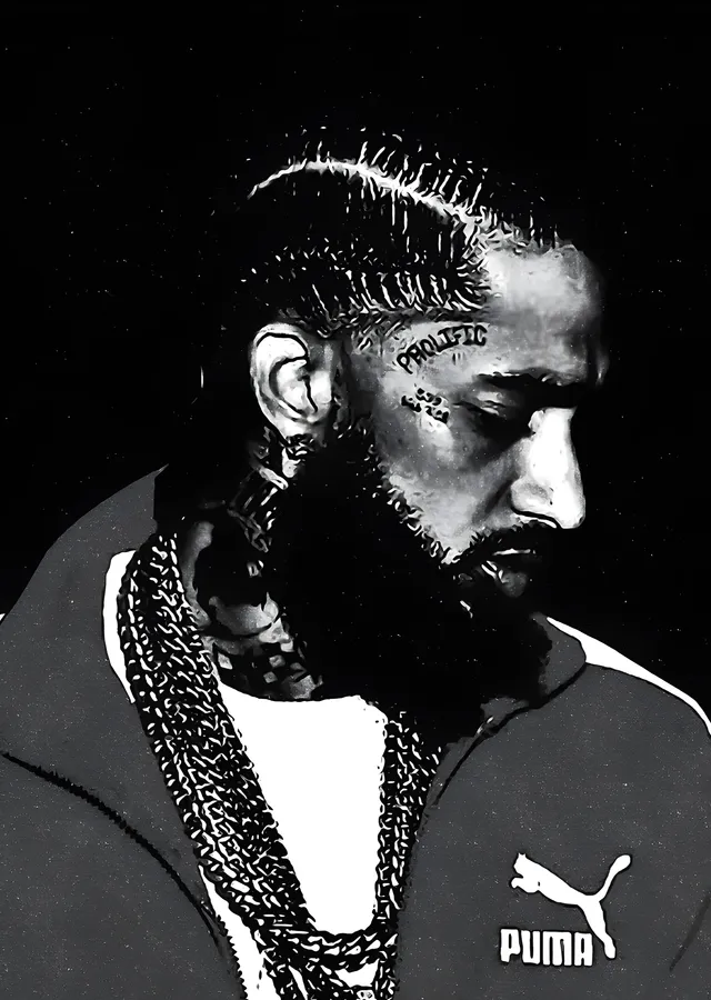 Nipsey Hussle: Puma Ceket Portresi metal tablo