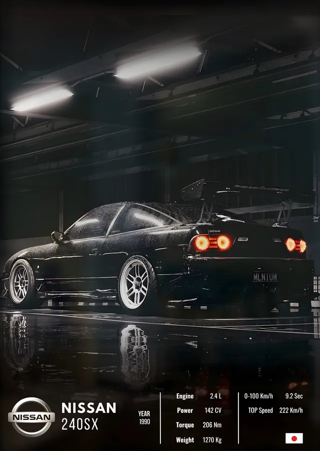 Nissan 240SX: Garaj metal tablo