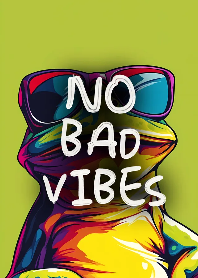 No Bad Vibes metal tablo