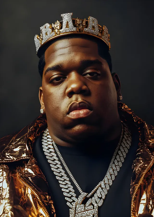 Notorious B.I.G.: Altın Taç ve Zincirler metal tablo