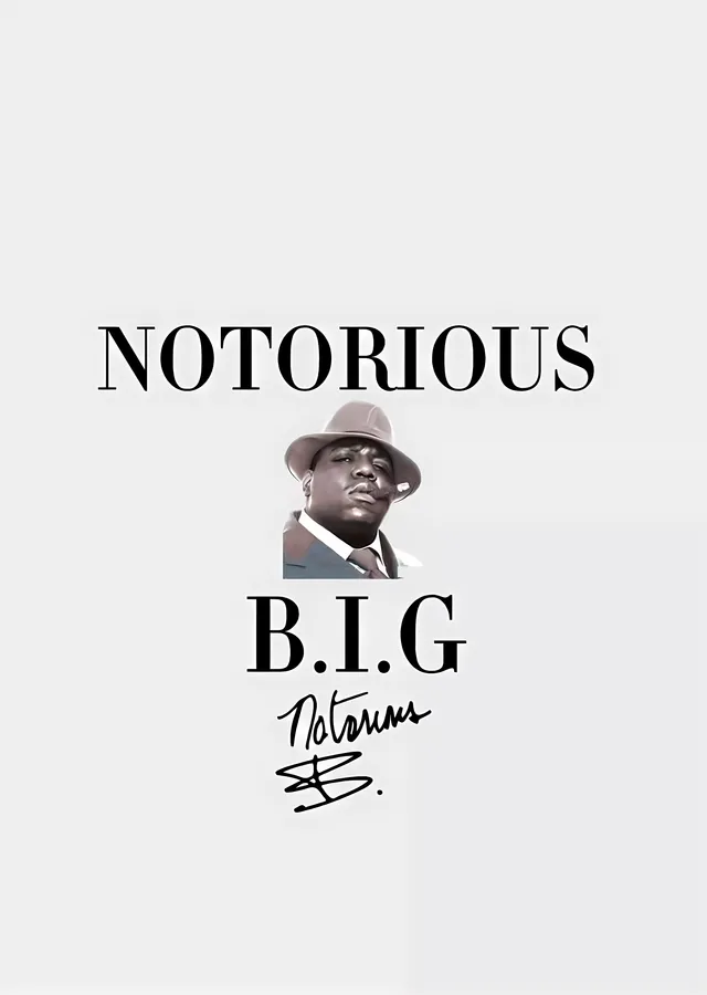Notorious B.I.G.: İmzalı Minimal Afiş metal tablo