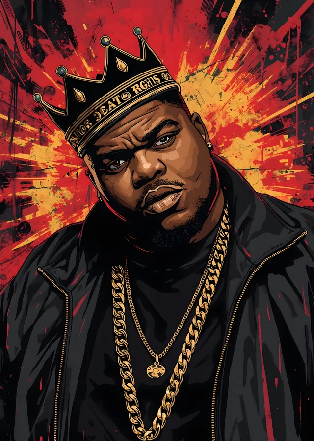 Notorious B.I.G.: Kırmızı Patlama Taç metal tablo