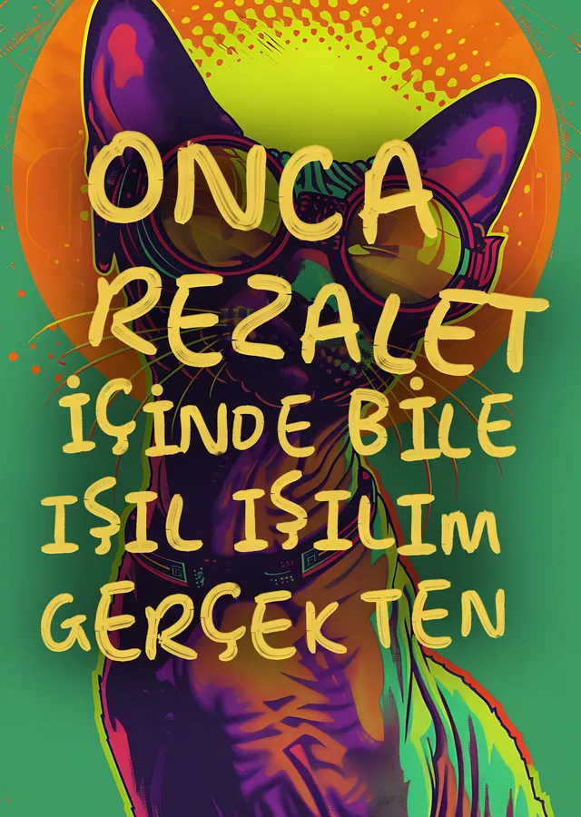 Onca Rezalet İçinde Bile Işıl Işılım metal tablo