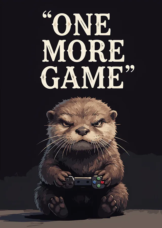 One More Game: Kumandalı Su Samuru metal tablo