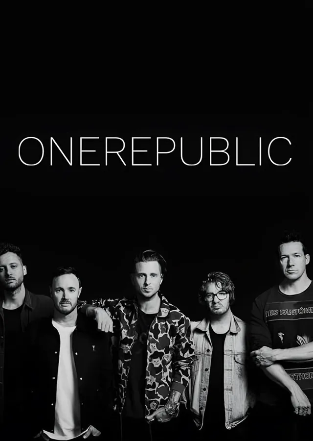 OneRepublic - Siyah Zeminde Grup metal tablo
