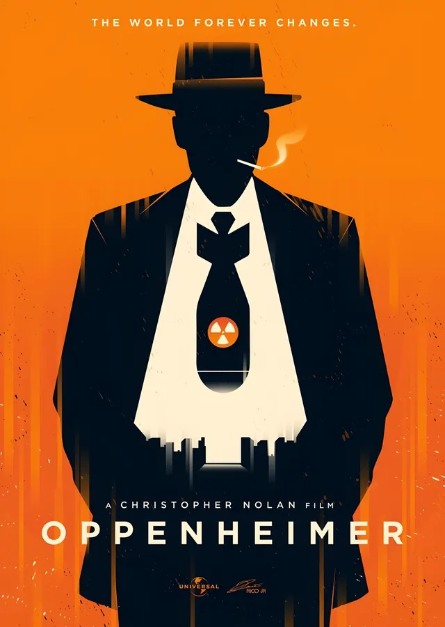 Oppenheimer - Turuncu Silüet metal tablo