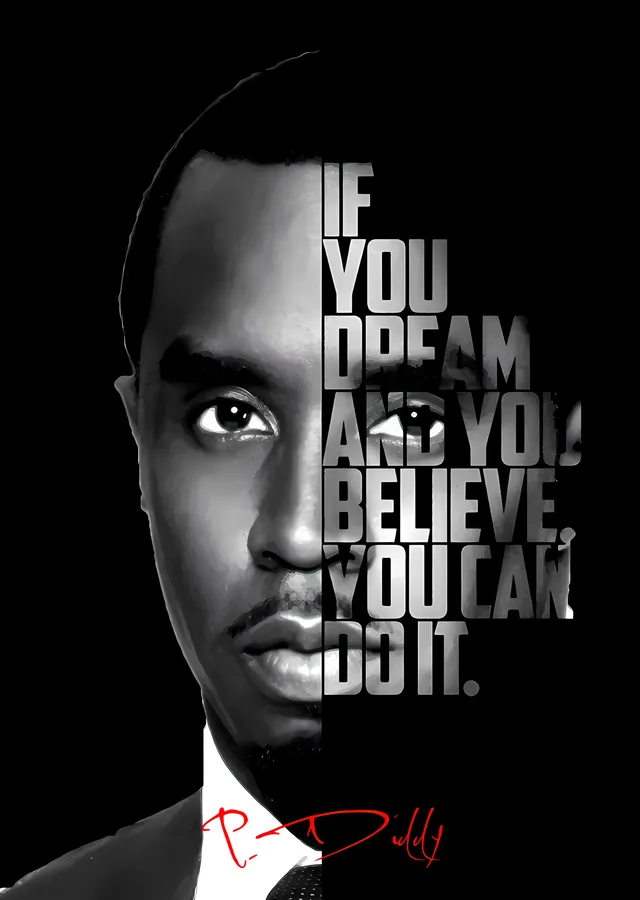 P. Diddy: If You Dream and You Believe metal tablo