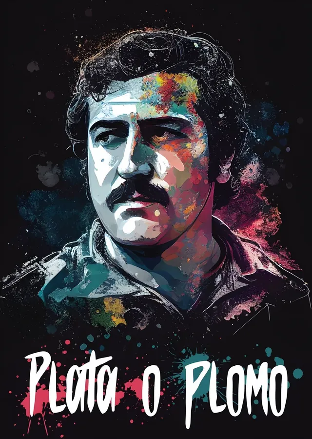 Pablo Emilio Escobar - Renk Sıçraması metal tablo