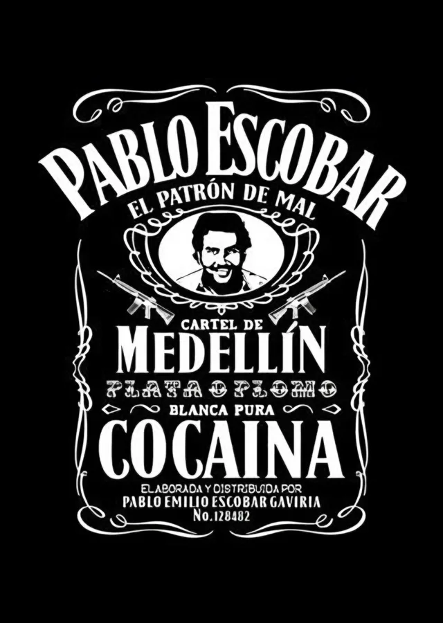 Pablo Escobar - Medellín Etiketi metal tablo