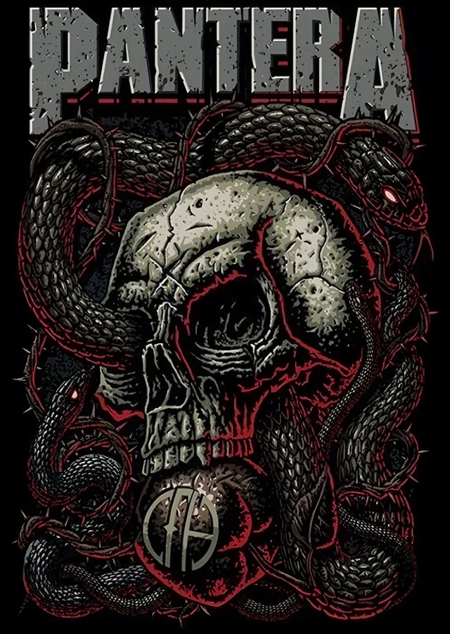 Pantera - Yılanlı Kafatası metal tablo
