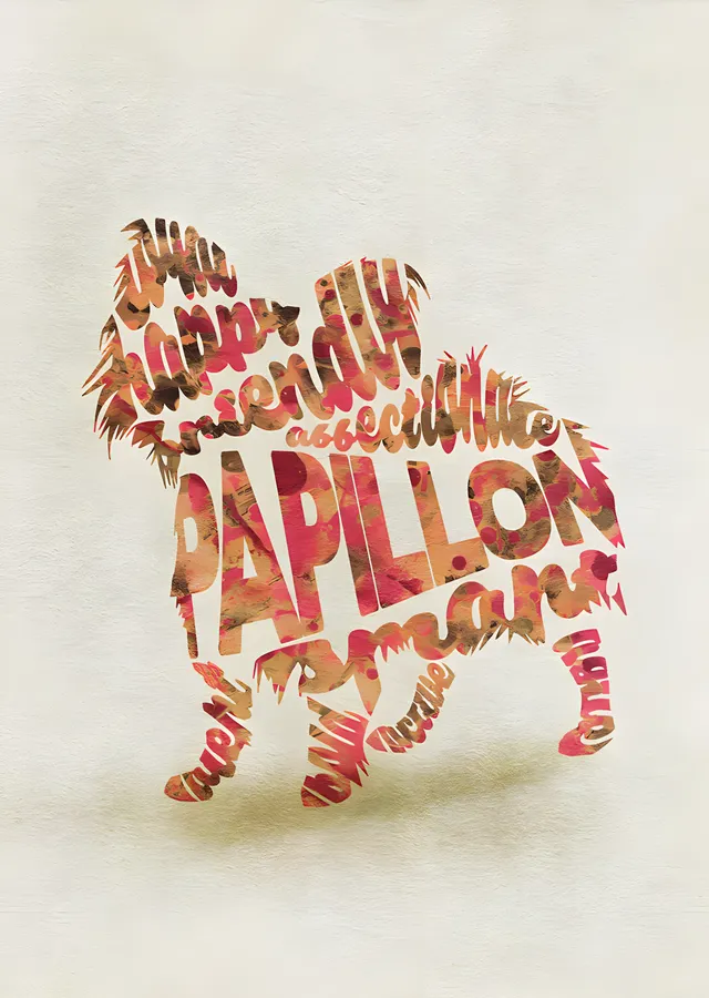 Papillon - Tipografi metal tablo