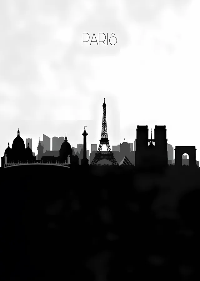 Paris Silueti metal tablo