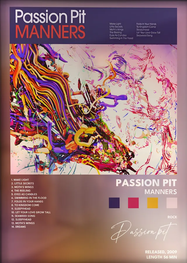 Passion Pit: Manners metal tablo