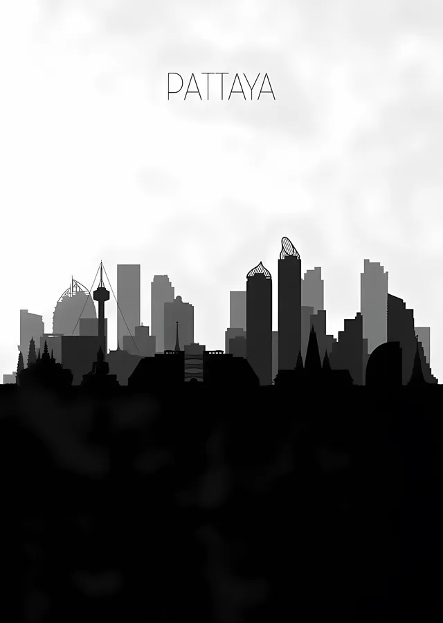 Pattaya Silueti metal tablo