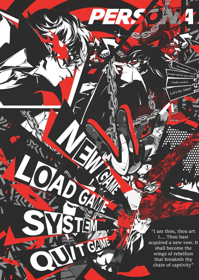 Persona 5 - Menü Kolajı metal tablo
