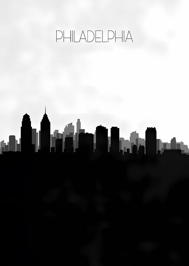Philadelphia Silueti metal tablo