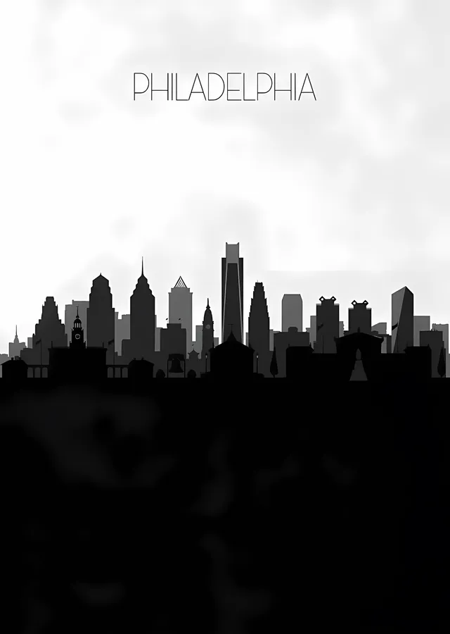 Philadelphia Silueti II metal tablo