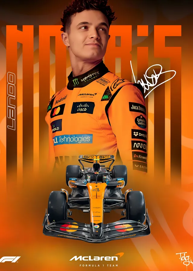 Lando Norris: McLaren F1 metal tablo