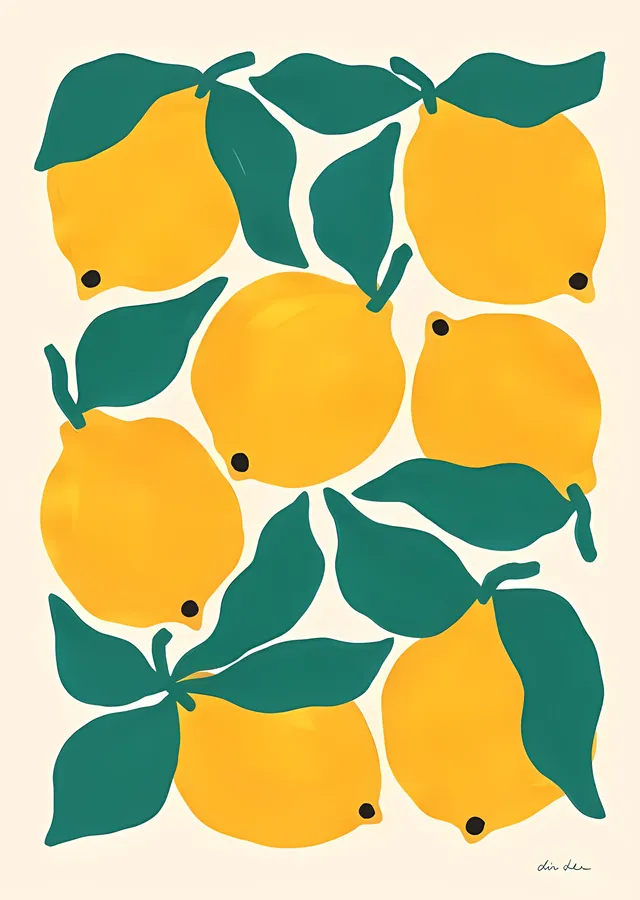 Limon Deseni metal tablo