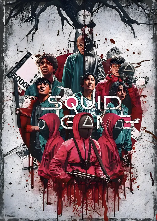 Squid Game: Kanlı Oyunlar metal tablo