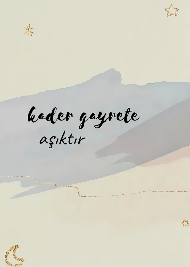 Kader Gayrete Aşıktır: Tipografi metal tablo