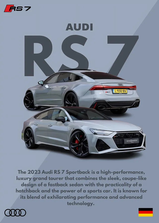 Audi RS 7 metal tablo