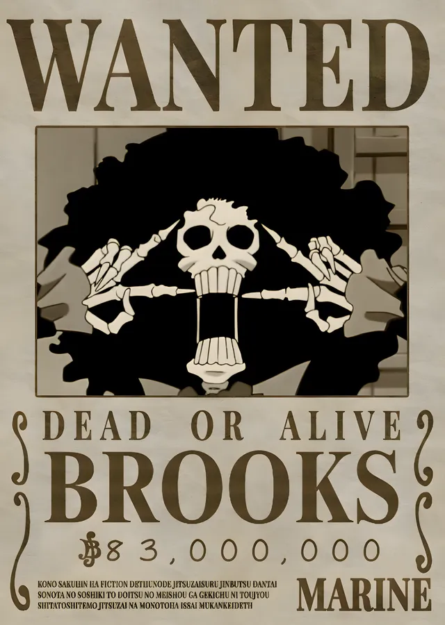One Piece: Brook Aranıyor metal tablo
