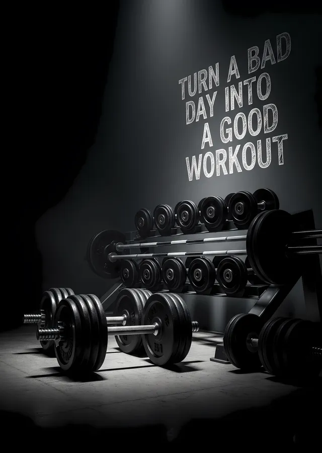 Turn a Bad Day Into a Good Workout metal tablo