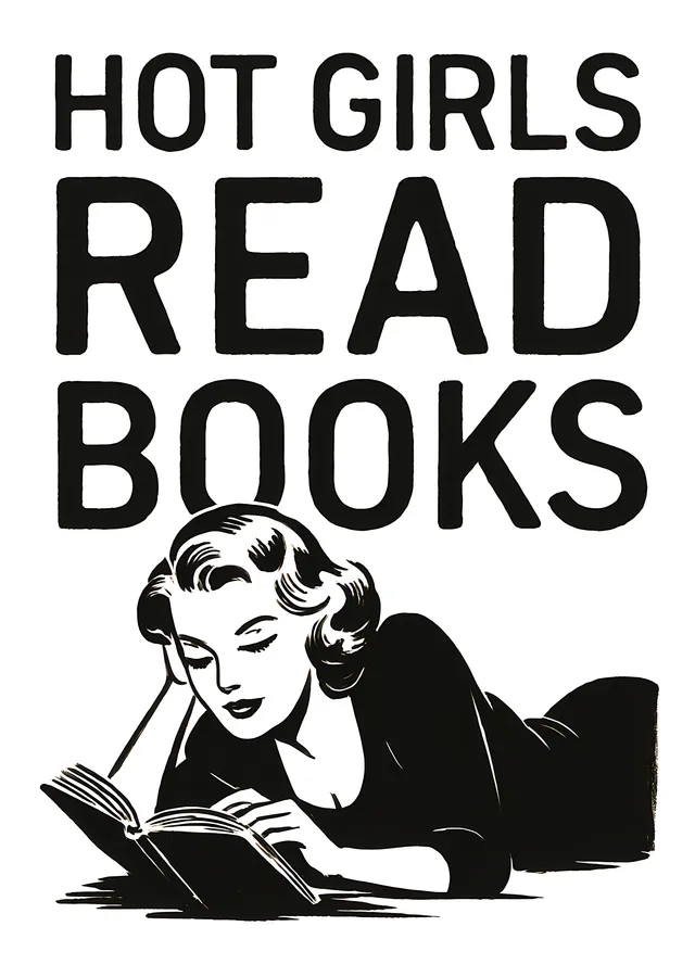 Hot Girls Read Books metal tablo