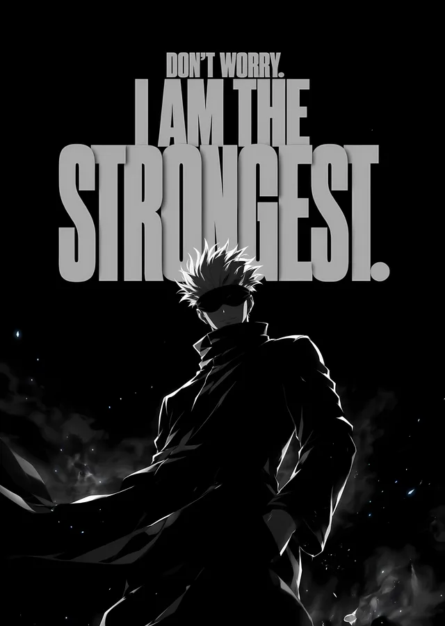 Gojo Satoru - I Am the Strongest metal tablo