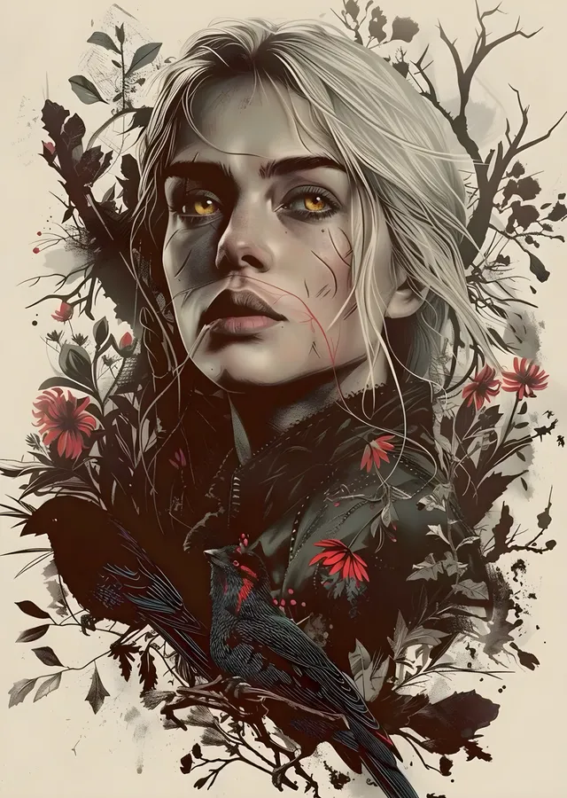 The Witcher: Ciri Portresi metal tablo
