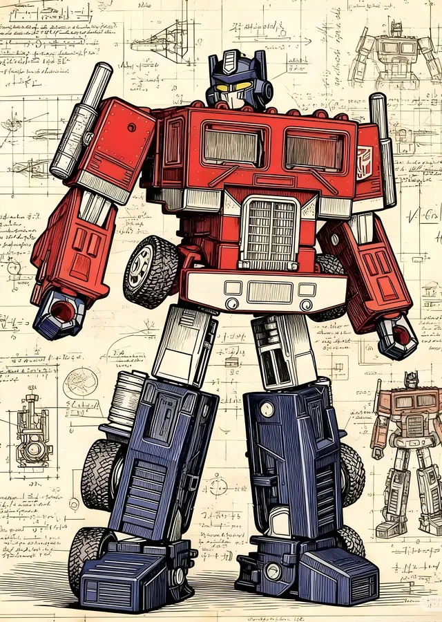 Optimus Prime: Robot Figürü metal tablo