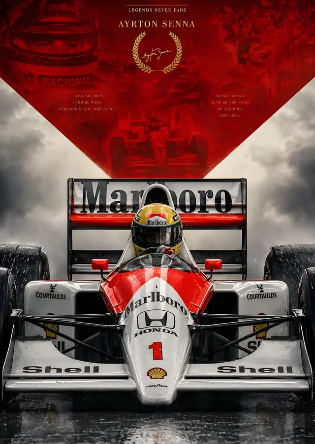 Ayrton Senna: McLaren Formula 1 Arabası metal tablo