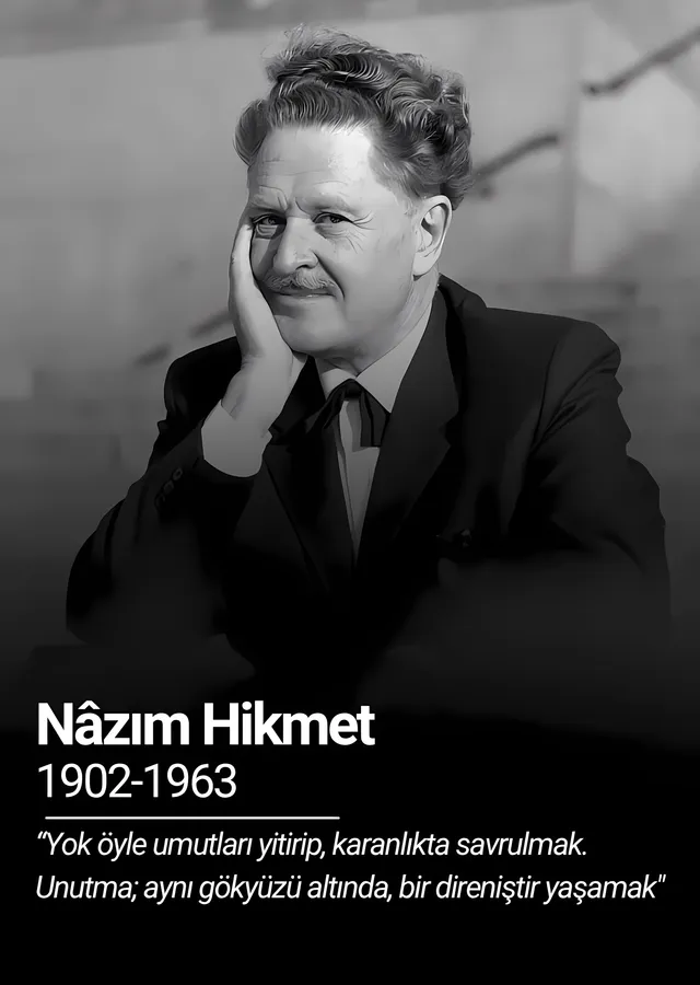 Nâzım Hikmet: Umutlu Bir Direniş metal tablo