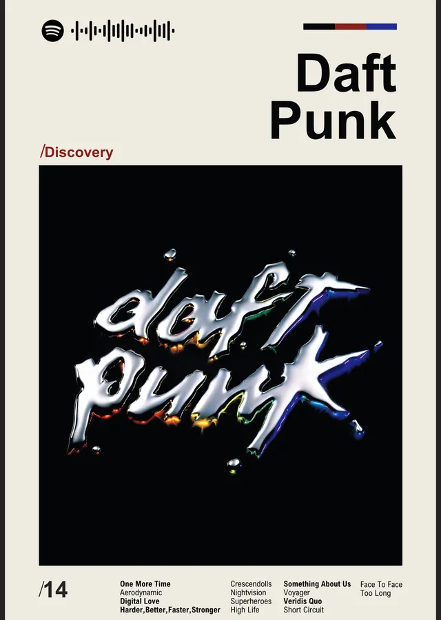 Daft Punk: Discovery metal tablo